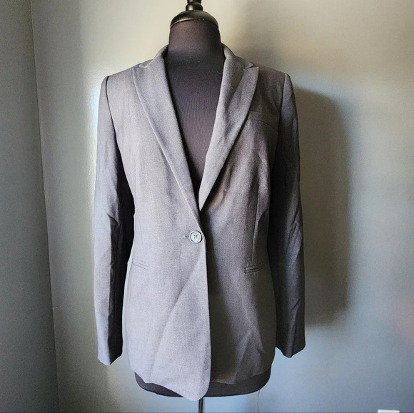 *NWT* Calvin Klein Long Modern Suiting Grey Blazer - Picture 2 of 9